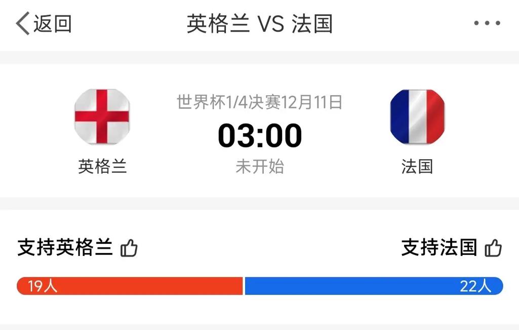 直播:英格兰vs法国